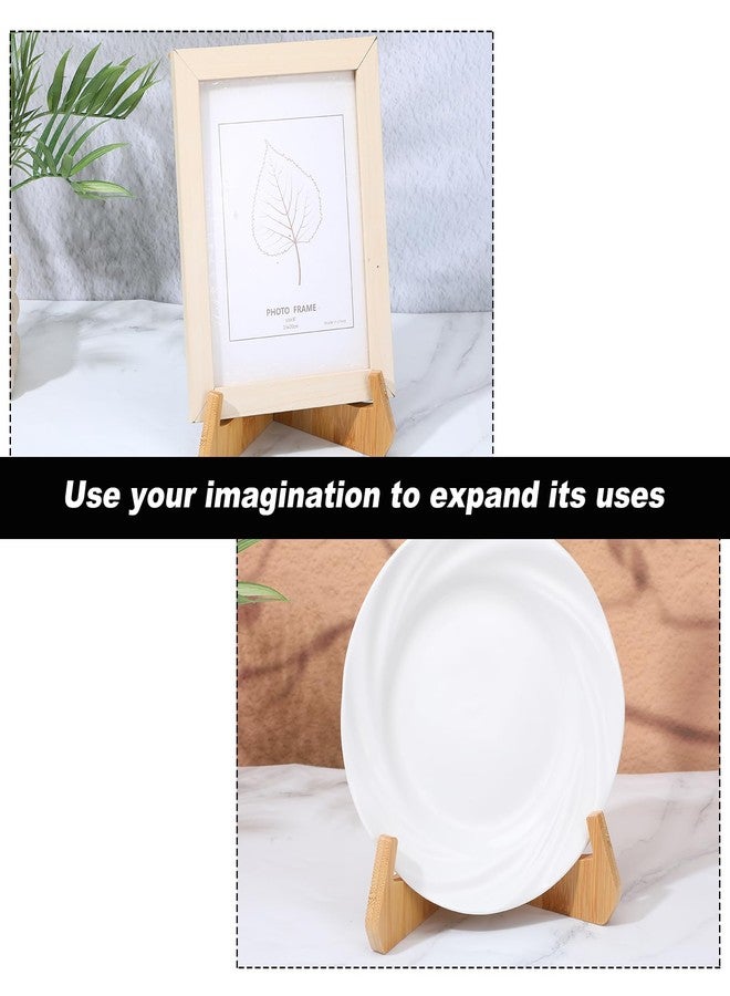 حوامل أطباق خشبية مقاس 6 بوصات لعرض الصور، حوامل لعرض إطارات الصور، حوامل عرض الصور، زينة مكتبية مزخرفة، حامل لعرض الأعمال الفنية، حامل للحوامل، رف للأطباق واللوحات - Image 4